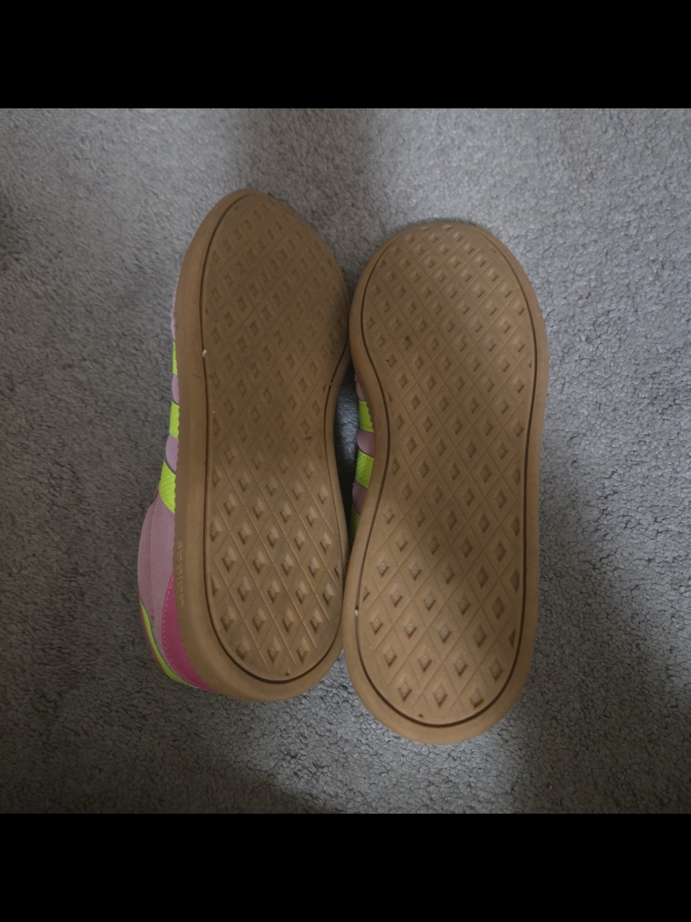 adidas Pink Suede Sneakers with Neon Yellow Stripes - Picture 5 of 5